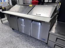ATOSA MODEL MSF8308GR REFRIGERATED PREP TABLE, ON CASTERS