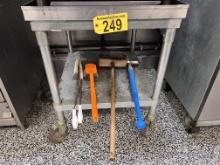 PORTABLE S/S APPLIANCE STAND, 24" X 30", W/ LOWER GALVANIZED SHELF