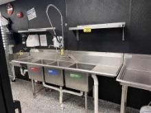 REGENCY S/S 3-COMPARTMENT SINK W/ SPRAY NOZZLE, MODEL 600S31818218, 10" BACKSPLASH