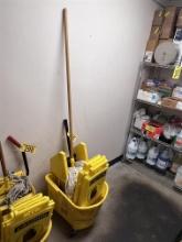 MOP BUCKET, RINGER, MOP, 3-HAZARDOUS AREA SIGNS