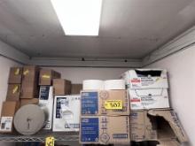 CONTENTS ON 1-SHELF: ASSORTED BATHROOM TISSUE, PAPER TOWELS, DISPENSERS