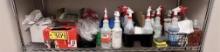 CONTENTS ON 1-SHELF: ASSORTED CLEANING SUPPLIES, TRASH BAGS, COMPOST BAGS