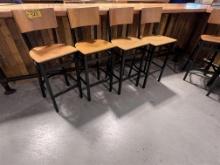 BID PRICE X 4 - (4) METAL FRAME BARREL BACK BAR STOOLS