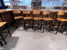 BID PRICE X 4 - (4) METAL FRAME BARREL BACK BAR STOOLS