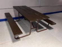 BID PRICE X 3 - (3) 8' STEEL FRAME PICNIC TABLES