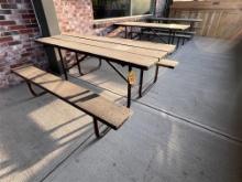 BID PRICE X 3 - (3) 6' STEEL FRAME PICNIC TABLES