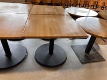BID PRICE X 2 - (2) 3' X 3' SINGLE PEDESTAL DINING TABLES