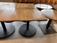 BID PRICE X 2 - (2) 3' X 3' SINGLE PEDESTAL DINING TABLES
