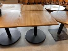 BID PRICE X 2 - (2) 3' X 3' SINGLE PEDESTAL DINING TABLES