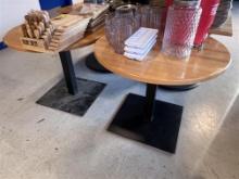 BID PRICE X 2 - (2) 36" SINGLE PEDESTAL DINING TABLES W/ EXTRA TOP
