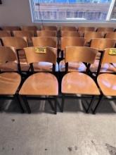 BID PRICE X 8 - (8) METAL FRAME BARREL BACK DINING CHAIRS