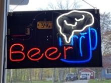 BEER NEON SIGN, 32" X 20"
