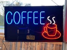 COFFEE NEON SIGN, 37" X 22"
