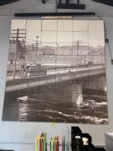 48-TILE CANVAS PRINT OF LEWISTON, 10'8"H X 10'W