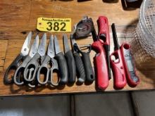 LOT OF ASSORTED CUTLERY, GRILL LIGHTERS
