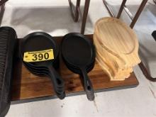 LOT: 20-PC LODGE CAST IRON SERVING PLATTER SET