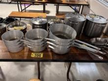 BID PRICE X 9 - (9) ASSORTED ALUMINUM FRY PANS, 12", 10", 9"
