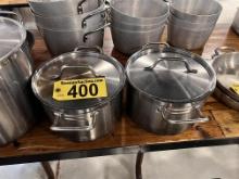 BID PRICE X 2 - (2) S/S STOCK POTS W/ LIDS