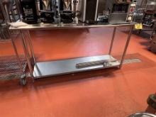 6' X 2' S/S TABLE W/ LOWER GALVANIZED SHELF
