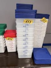 BID PRICE X 17 - (17) 12QT. PLASTIC PRODUCT BINS W/ LIDS