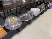 LOT OF ASSORTED SIZE PLASTIC SERVING PLATTERS