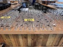 LOT: (108) SIDE BY EACH MONOGRAMMED TASTING GLASSES