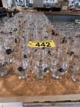 LOT: (10) SIDE BY EACH MONOGRAMMED BELGIAN BEER GLASSES, 10oz.