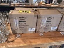 BID PRICE X 4 - (4) CASES OF ACOPA TALL CHAMPAGNE FLUTES, 6oz. (12-PER CASE)