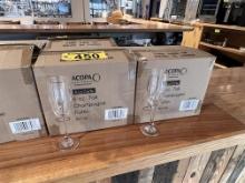 BID PRICE X 3 - (3) CASES OF ACOPA TALL CHAMPAGNE FLUTES, 6oz., (12-PER CASE)