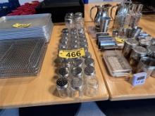 LOT: 36-ASSORTED GLASS CONDIMENT SHAKERS