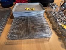 BID PRICE X 20 - (20) HALF SIZE ALUMINUM SHEET PANS W/ 4-COOLING RACKS