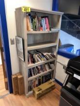 5-SHELF BOOKCASE W/ BOOKS