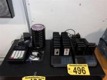 LOT OF ASSORTED RESTAURANT PAGERS W/ CHARGING BASES