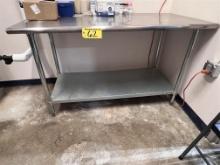 5' X 30" S/S TABLE W/ LOWER GALVANIZED SHELF