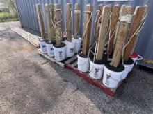 LOT: 16-POST EXTERIOR CROWD STATION W/ (14) 12' HAND RAILS, PATIO STRING LIGHTS, ROPE