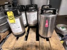 BID PRICE X 5 - (5) ASSORTED 3-GAL. BEVERAGE TANKS