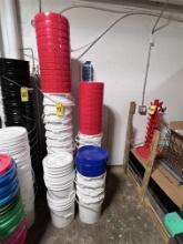 LOT: (29) ASSORTED PLASTIC BUCKETS, SCREW-ON LIDS
