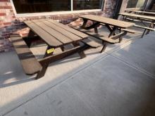 BID PRICE X 3 - (3) 6' WOOD FRAME PICNIC TABLES