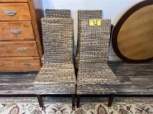 BID PRICE X 4 - (4) RATTAN PARSON'S CHAIRS