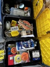 CONTENTS OF 3-TOTES: MISC. SHOP SUPPLIES, HOUSEHOLD ITEMS, CLEANING SUPPLIES & HARDWARE
