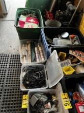 CONTENTS OF 3-TOTES: SHELF LINERS, MISC. CABLING, HOLIDAY DECORATIONS