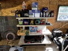 4-SHELF STORAGE RACK & CONTENTS: