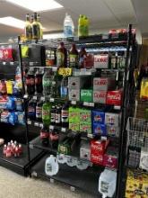 LOT: SOFT DRINKS, ENERGY DRINKS & WATER INVENTORY ON 1-STORAGE RACK & IN COOLER