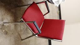 Lot of 8 Upholstered Metal stacking chairs