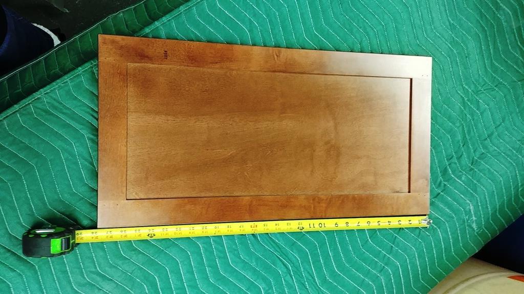 LOT OF 75 CHERRY WOOD COLOR CABINET DOORS