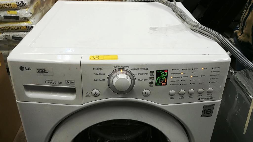 WHITE LG FRONT LOAD WASHER FOR PARTS OR REPAIR