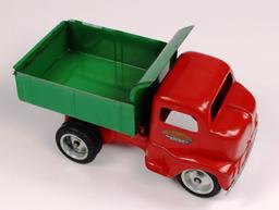 VINTAGE TONKA RED & GREEN PRESSED STEEL DUMP TRUCK