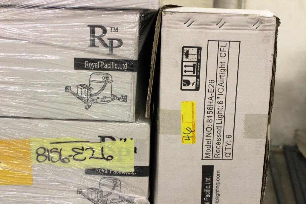 PALLET OF MIXED ROYAL PACIFIC LTD. LIGHTING HARDWARE / FIXTURES