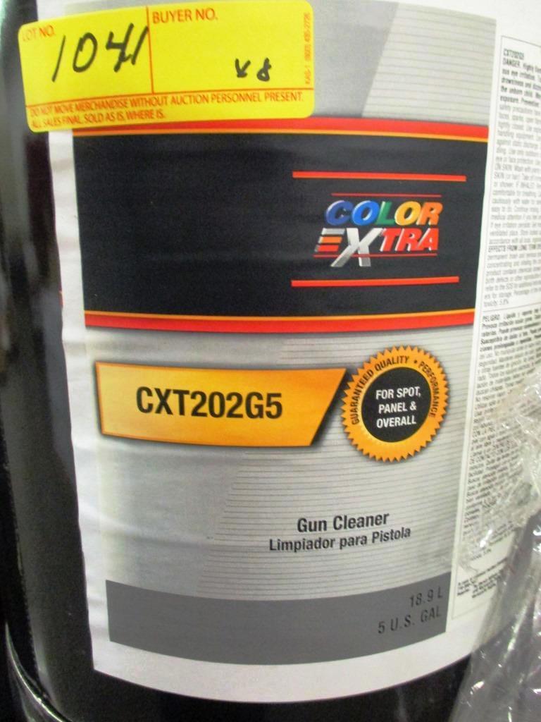 8 NEW COLOR EXTRA CXT202G5 GUN CLEANER - IN 5 GALLON METAL CANS FOR SPOT PANEL AND OVERALL - STAMPED