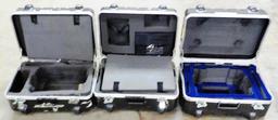 3  ROLLING EQUIPMENT CASES WITH RETRACTABLE HANDLES